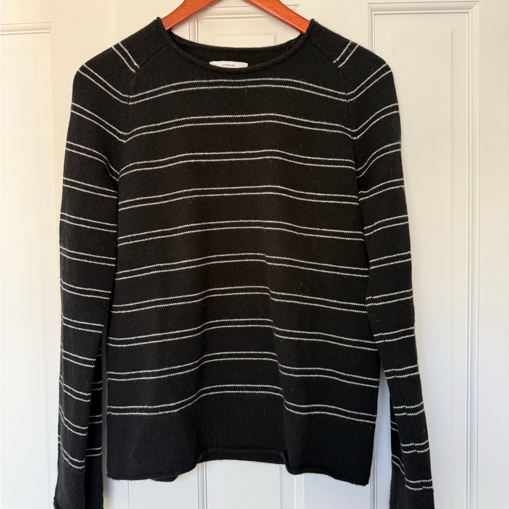 Vince Black Striped Women's Sweater
